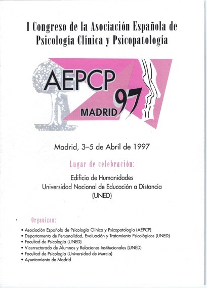 I CONGRESO DE LA SOCIACION ESPAÑOLA DE PSICOLOGÍA CLÍNICA Y PSICOPATOLOGÍA